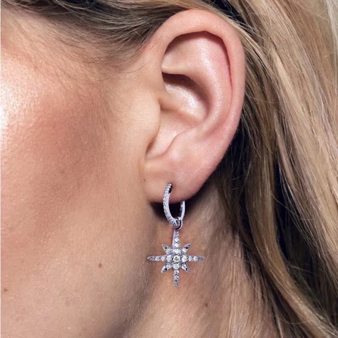 APM Monaco Elegant Star Hoop Earrings